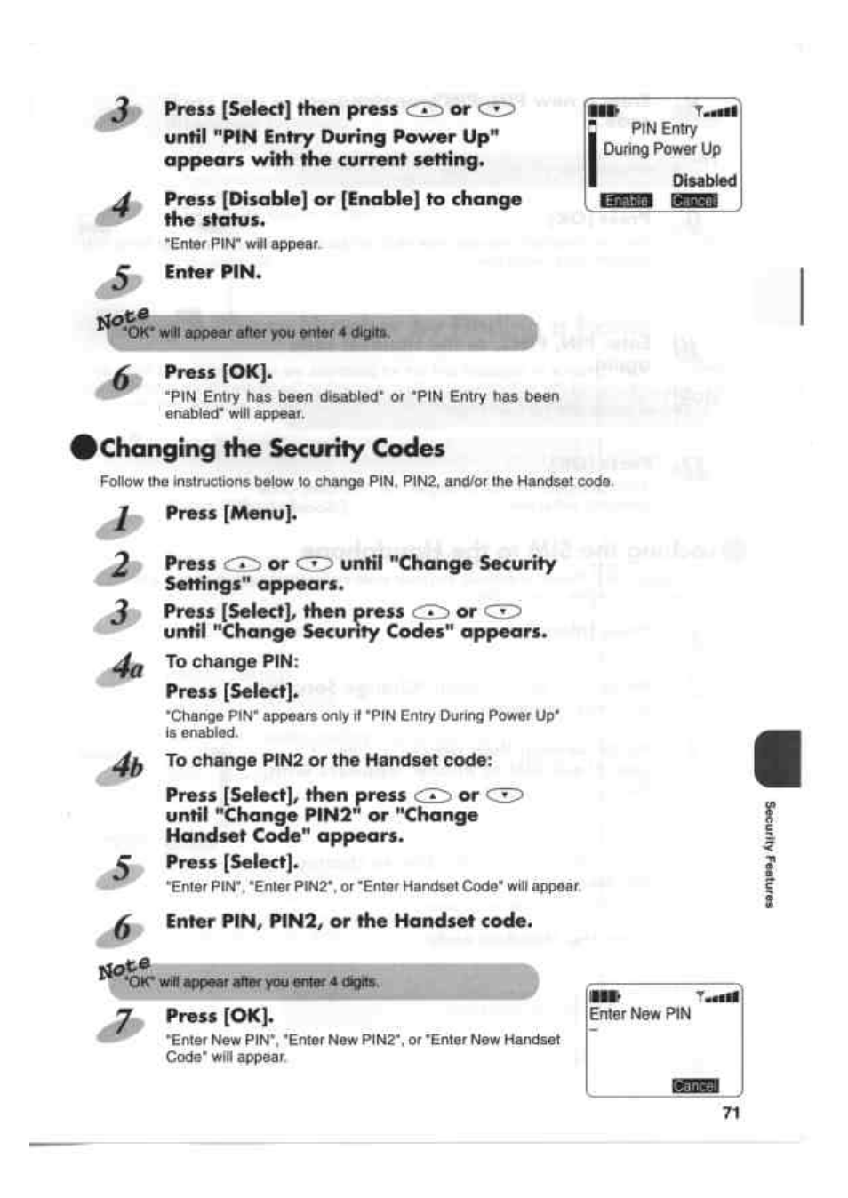 Changing the security codes | Kenwood EM 618 User Manual | Page 11 / 27