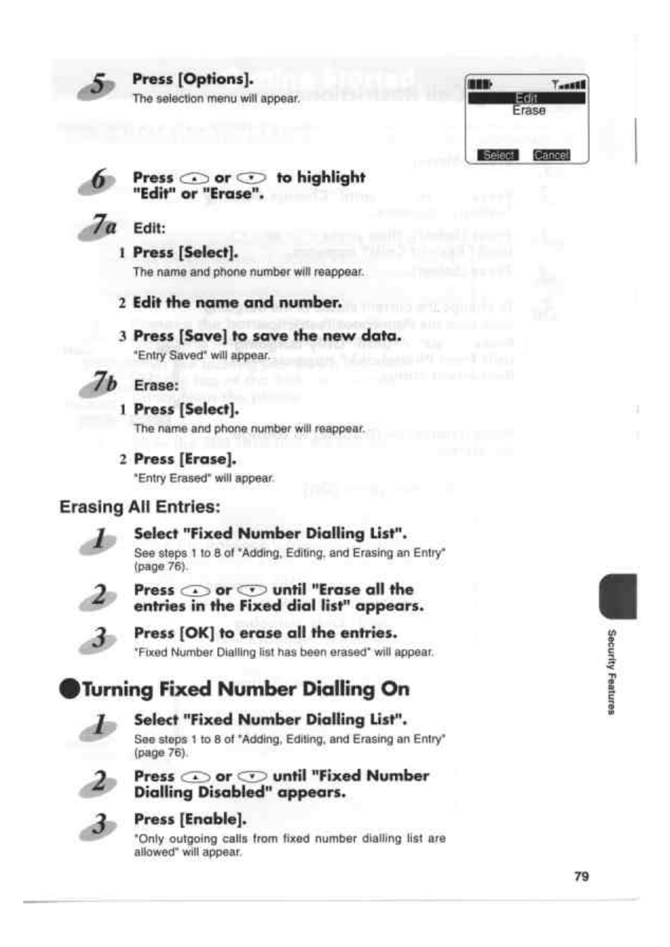 Ituming fixed number dialling on | Kenwood EM 618 User Manual | Page 19 / 27