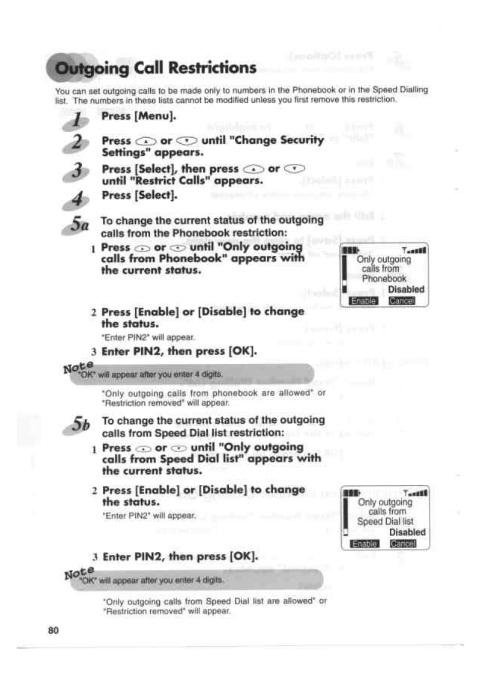 Outgoing call restrictions | Kenwood EM 618 User Manual | Page 20 / 27