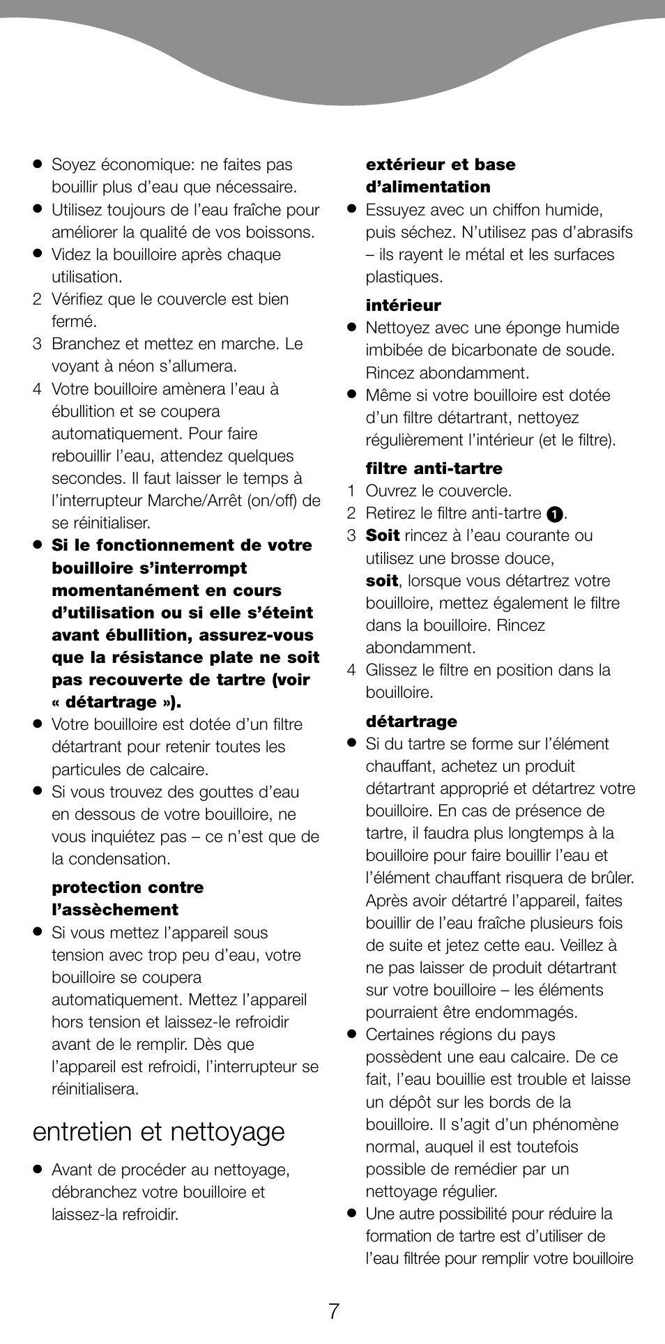 Entretien et nettoyage | Kenwood SK620 User Manual | Page 10 / 48