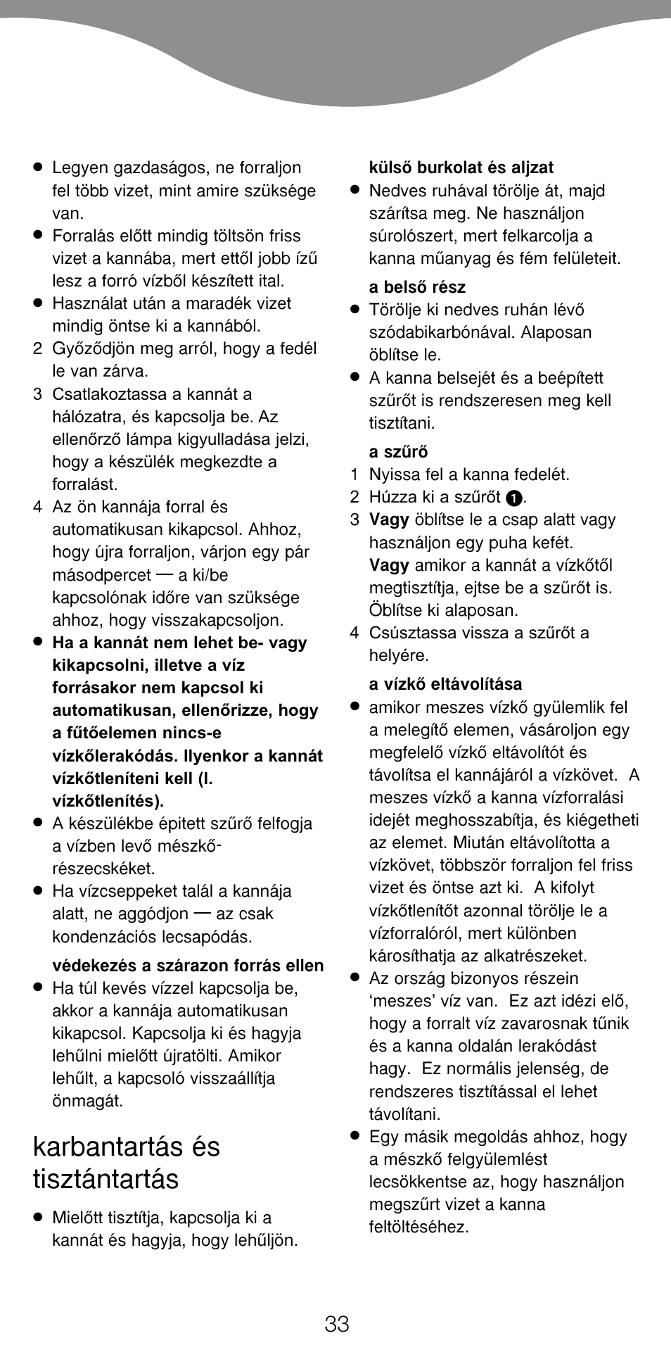Karbantartás és tisztántartás | Kenwood SK620 User Manual | Page 36 / 48