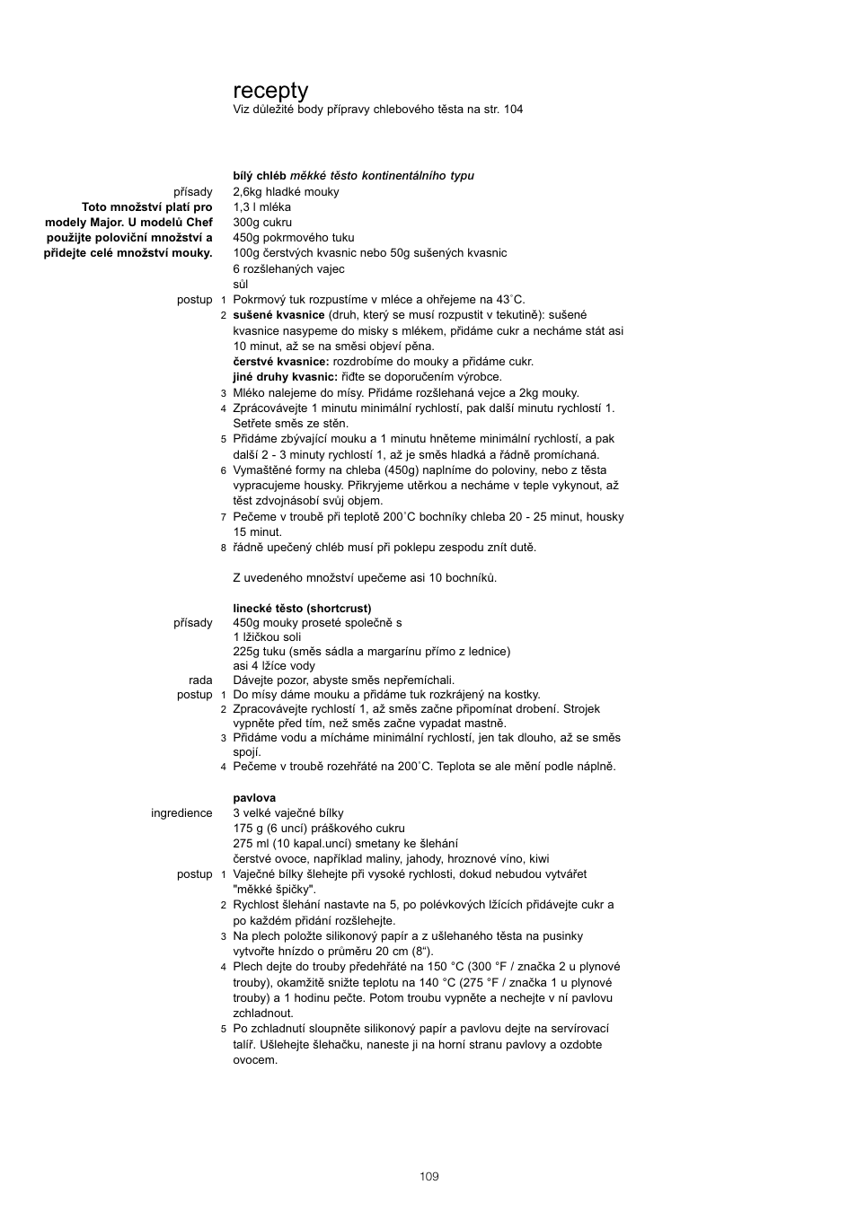 Recepty | Kenwood KM001 series User Manual | Page 110 / 153