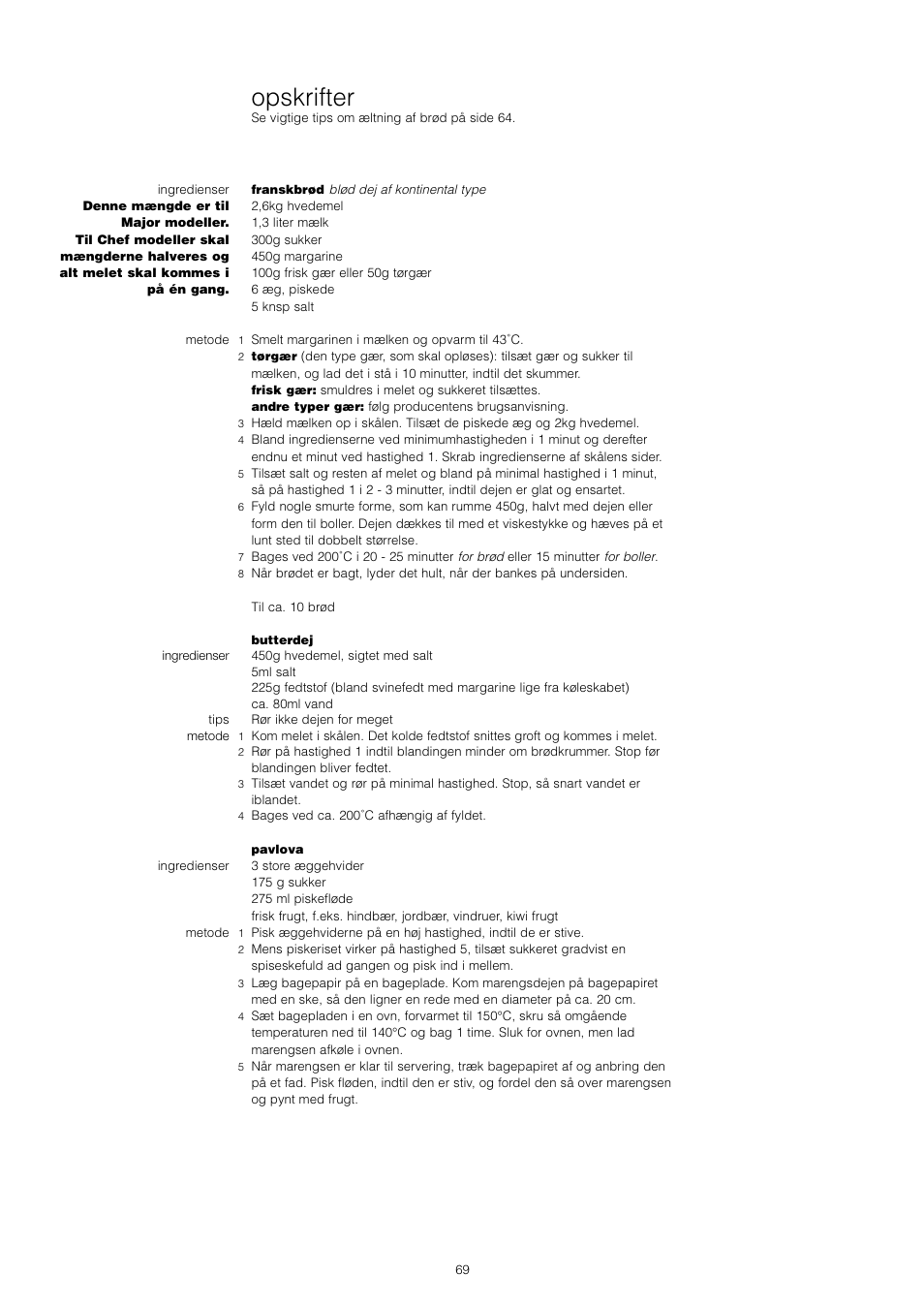 Opskrifter | Kenwood KM001 series User Manual | Page 70 / 153