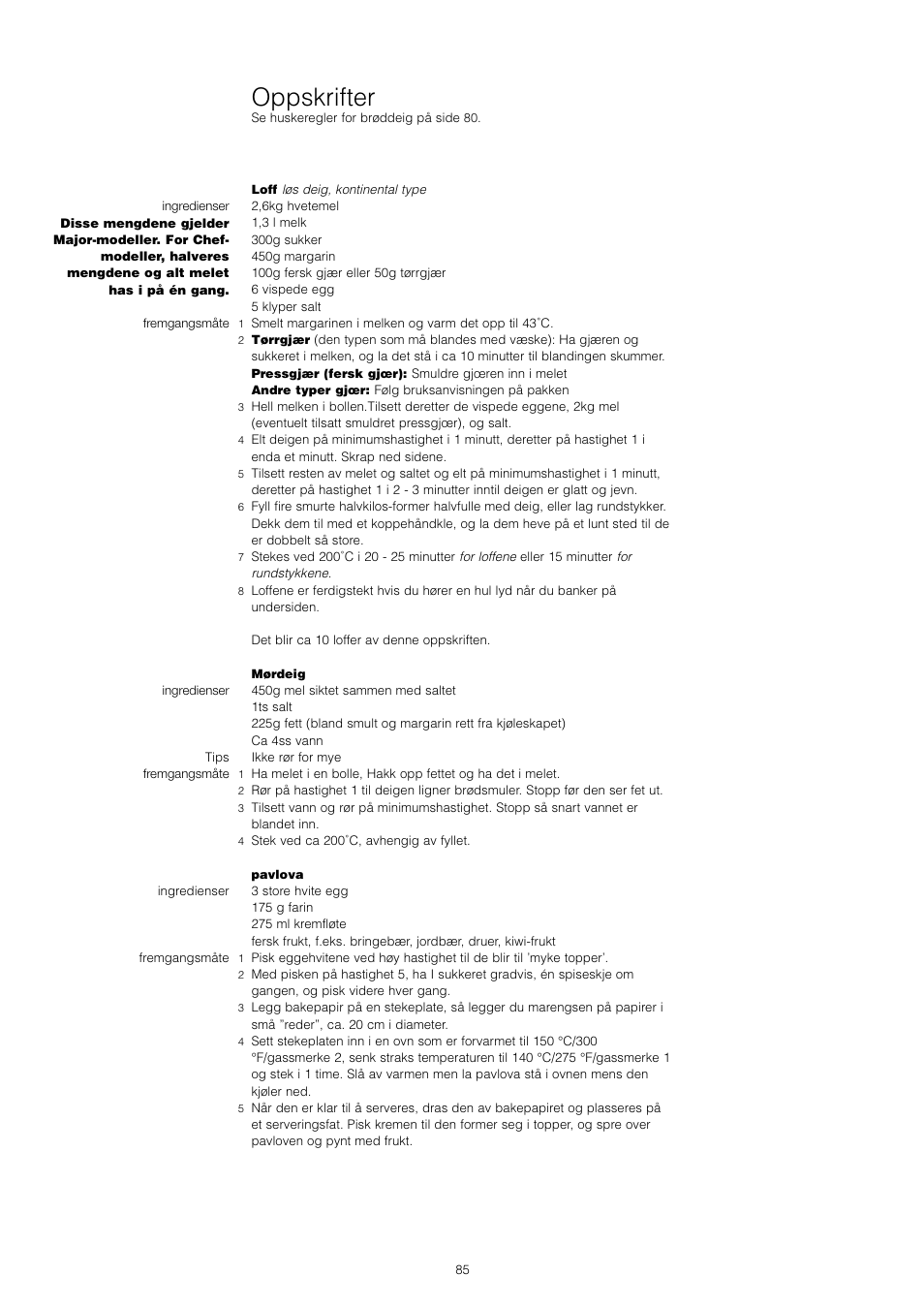 Oppskrifter | Kenwood KM001 series User Manual | Page 86 / 153