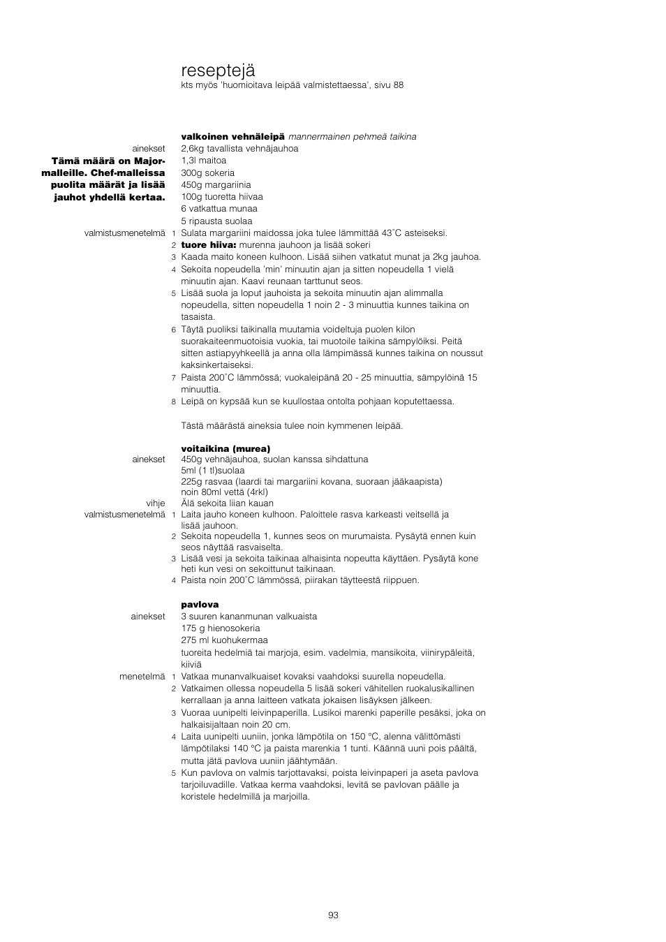 Reseptejä | Kenwood KM001 series User Manual | Page 94 / 153