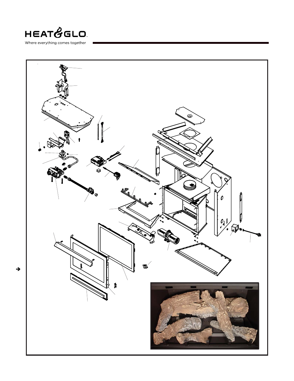 Section 4: replacement parts, Sl-350trsi-aue, Service parts | Hearth and Home Technologies SL-350TRSI-AUE User Manual | Page 35 / 38