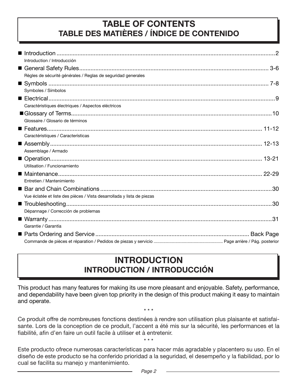 Homelite UT43103 User Manual | Page 2 / 92