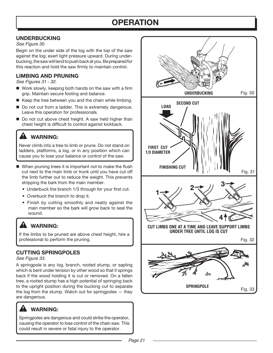 Operation | Homelite UT10516/16 IN. 33CC User Manual | Page 21 / 38
