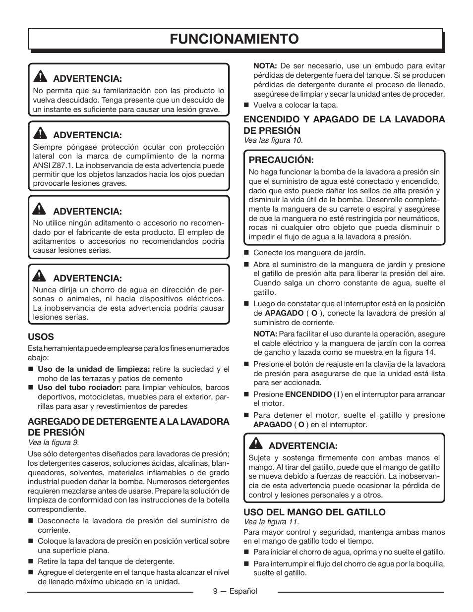 Funcionamiento | Homelite UT80715 User Manual | Page 35 / 42
