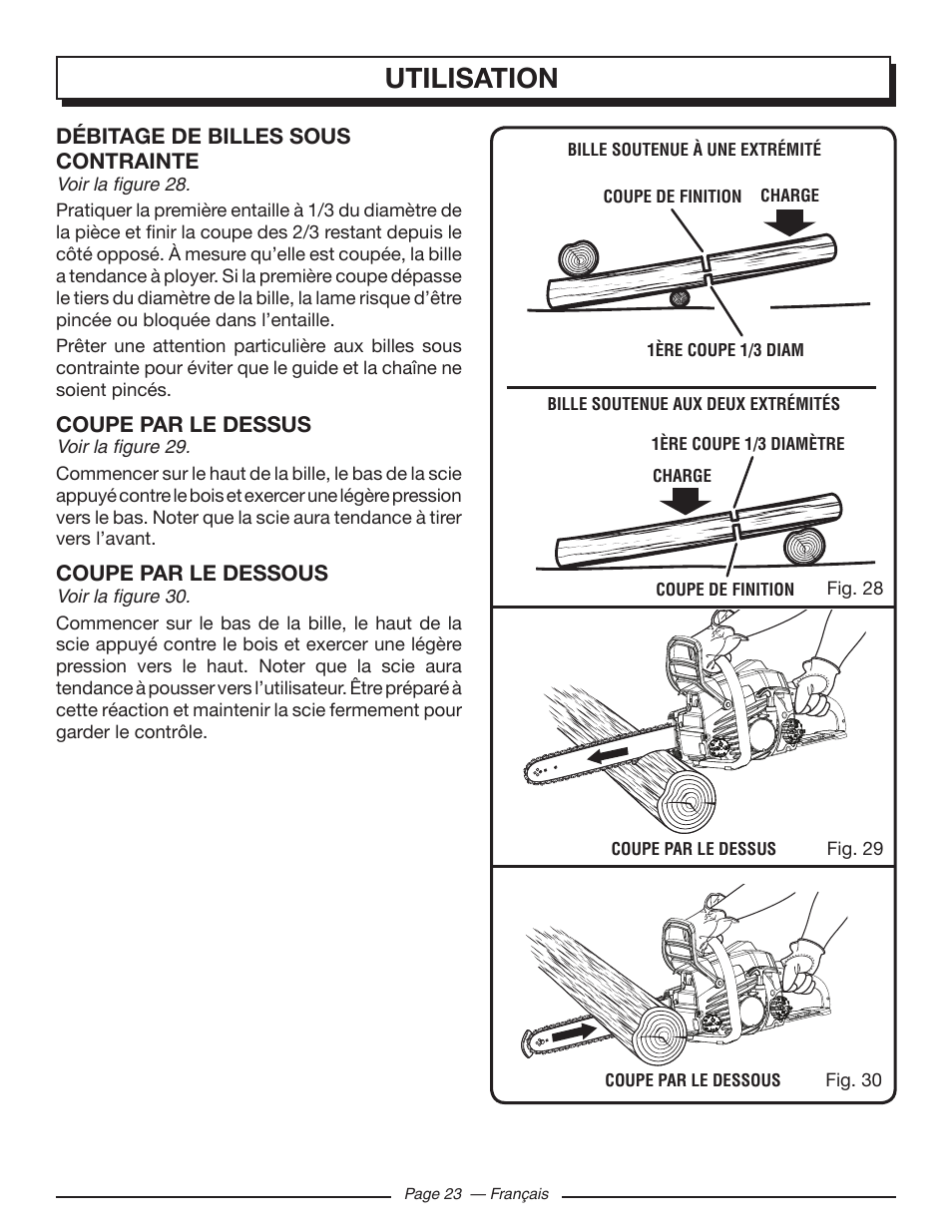 Utilisation | Homelite UT10585 User Manual | Page 63 / 124