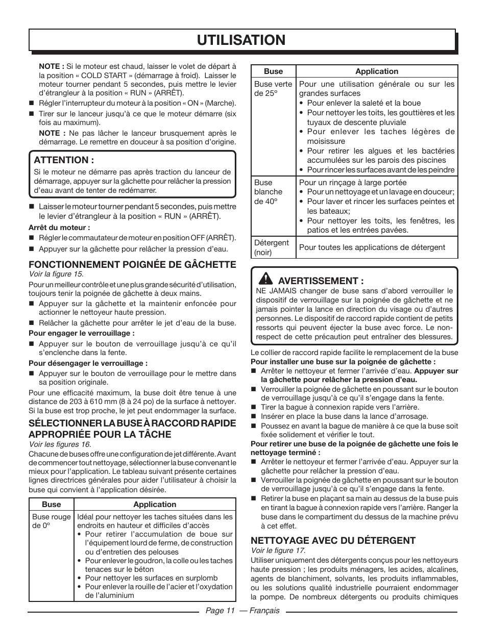 Utilisation | Homelite UT80546 User Manual | Page 30 / 52