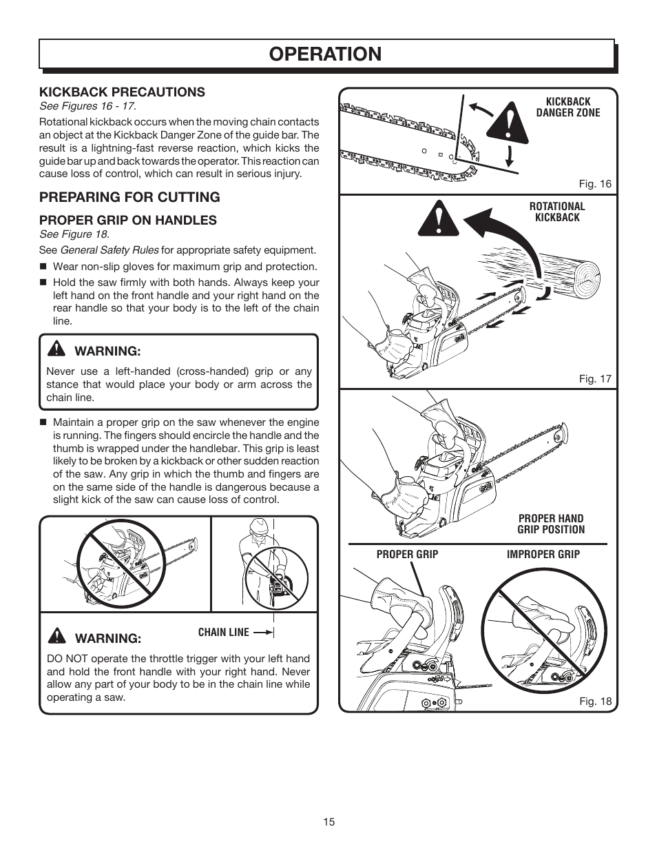 Operation, Preparing for cutting | Homelite UT10032 User Manual | Page 15 / 38