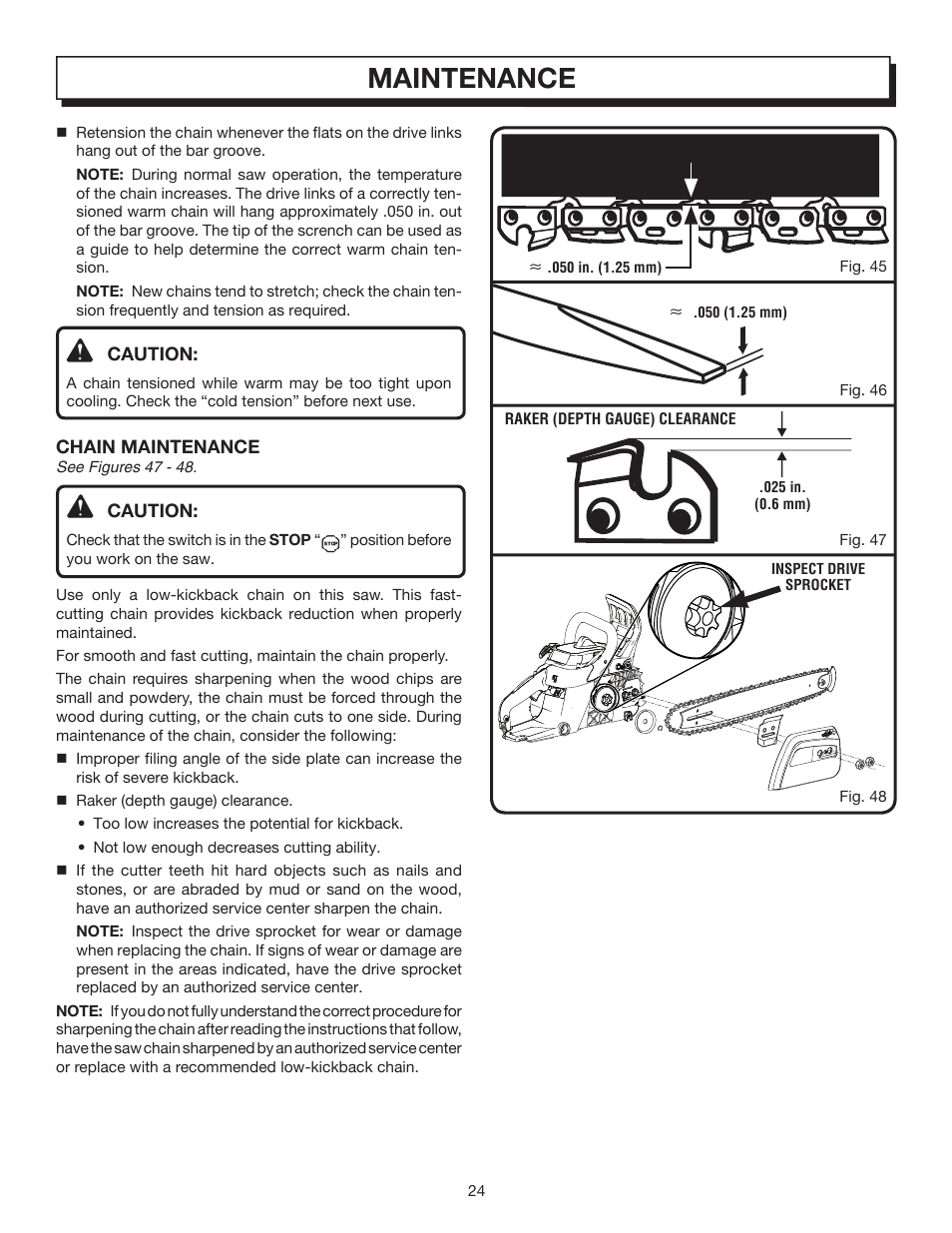 Maintenance | Homelite UT10032 User Manual | Page 24 / 38