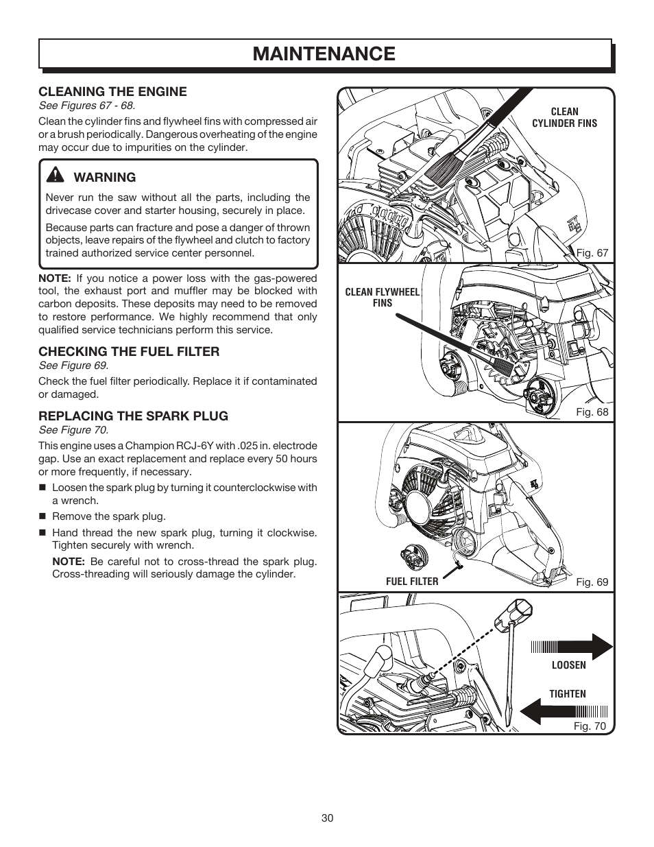 Maintenance | Homelite UT10032 User Manual | Page 30 / 38