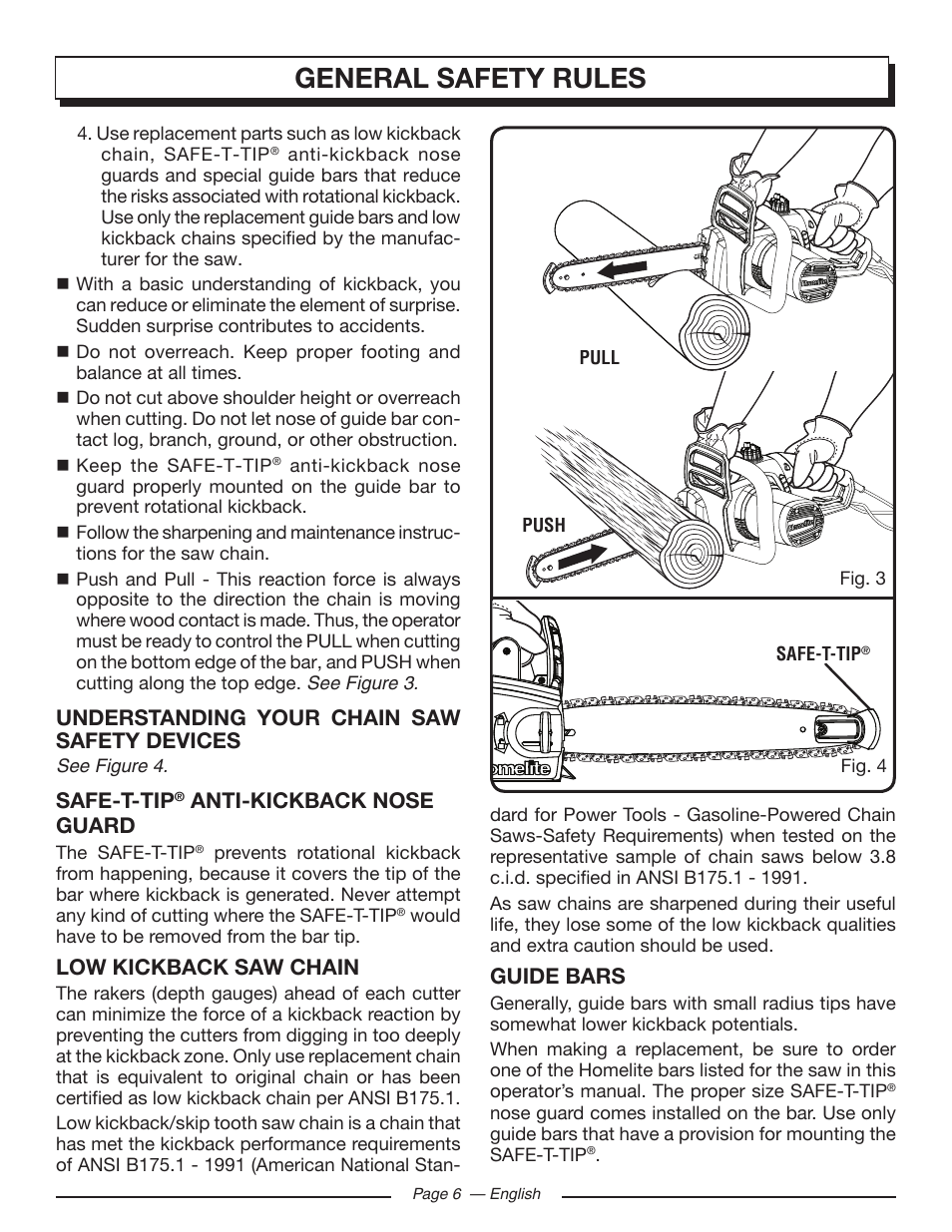 General safety rules | Homelite UT43122 User Manual | Page 6 / 88