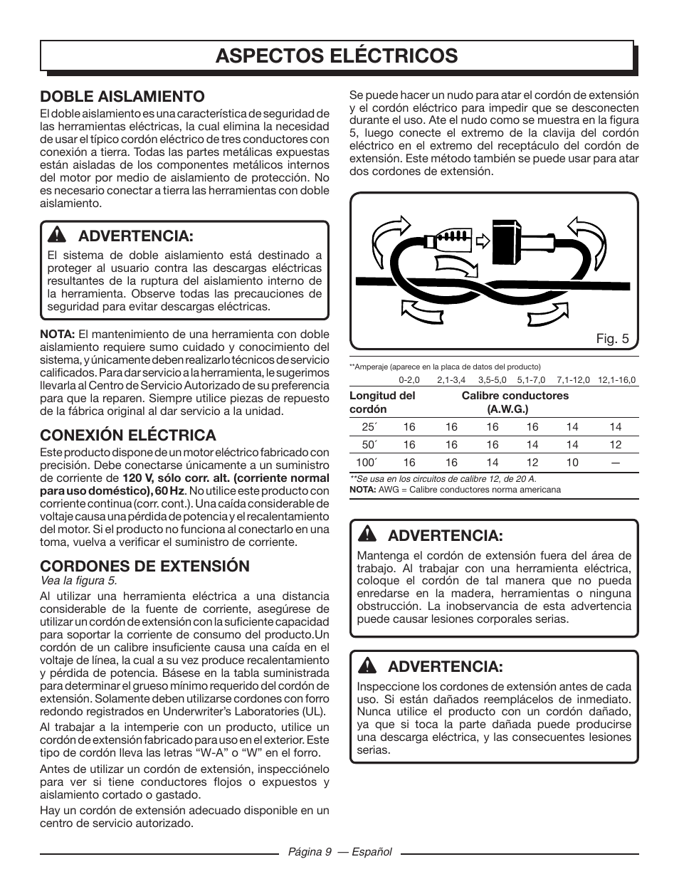 Features, Aspectos eléctricos, Doble aislamiento | Advertencia, Conexión eléctrica, Cordones de extensión | Homelite UT43122 User Manual | Page 65 / 88