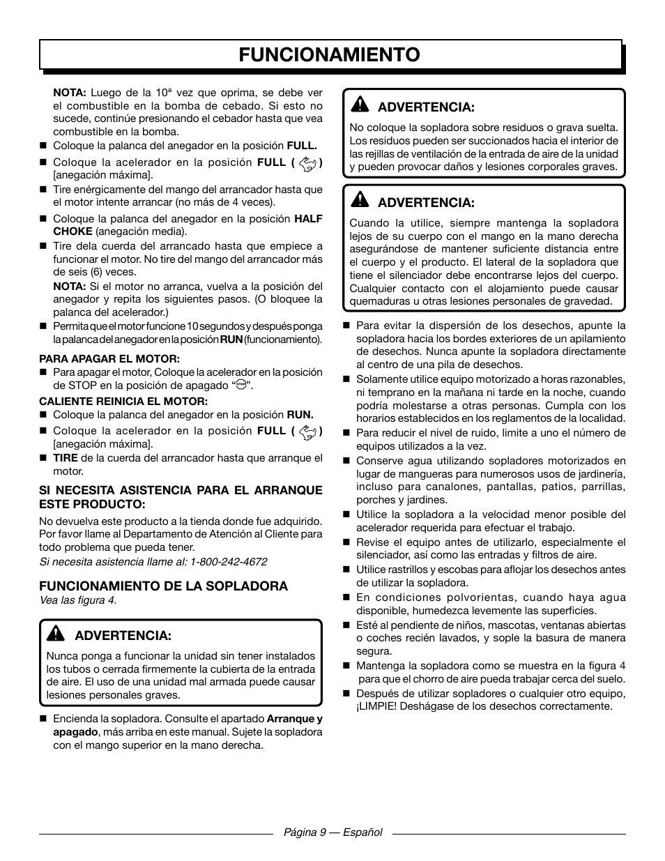 Funcionamiento | Homelite UT09521 User Manual | Page 35 / 42
