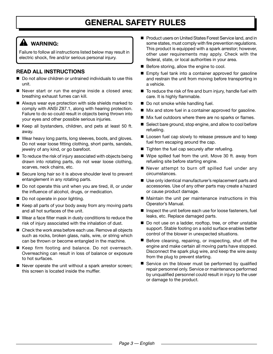 General safety rules | Homelite UT09521 User Manual | Page 5 / 42