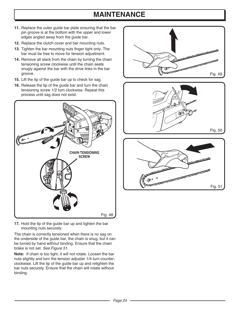 Maintenance | Homelite UT10947D User Manual | Page 24 / 36