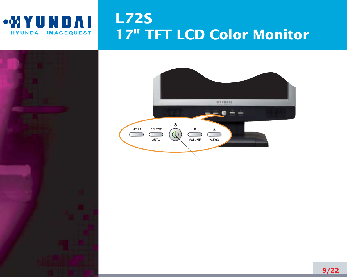 L72s 17" tft lcd color monitor | Hyundai L72S User Manual | Page 13 / 26