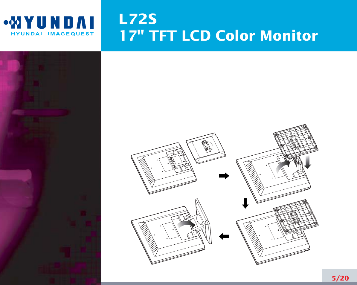 L72s 17" tft lcd color monitor | Hyundai L72S User Manual | Page 9 / 26