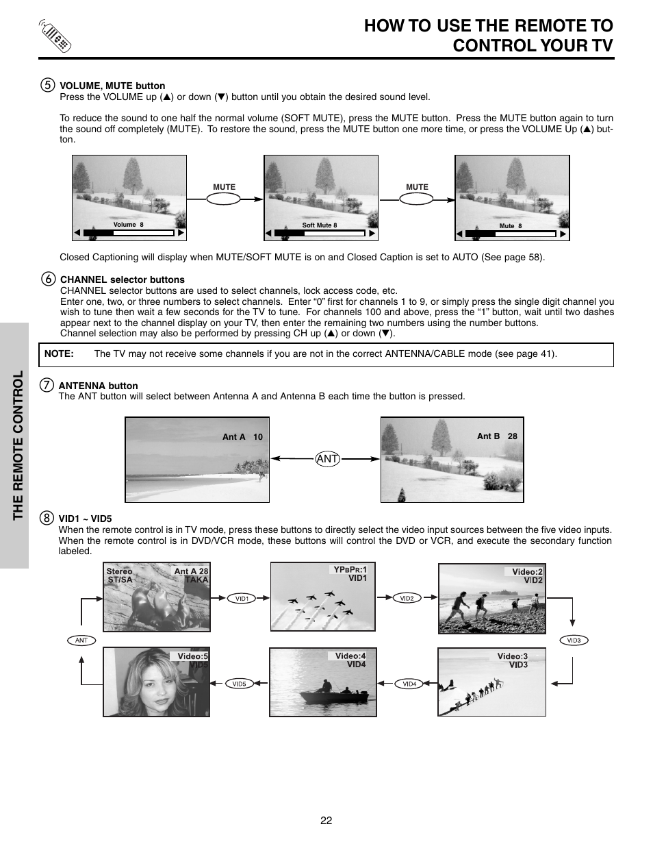 How to use the remote to control your tv | Hitachi 51G500S User Manual | Page 22 / 72