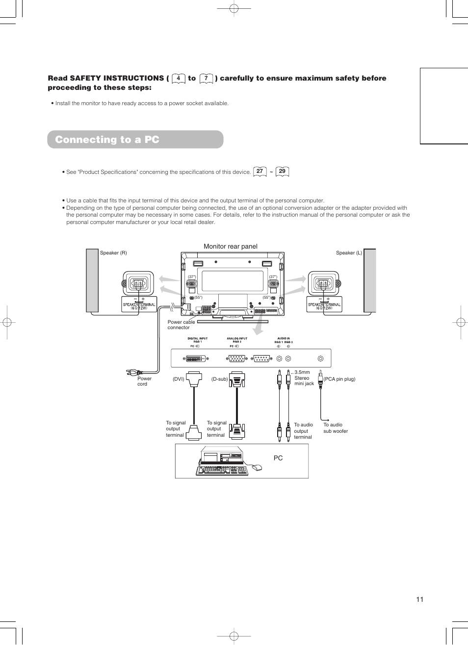 Connecting to a pc, English | Hitachi 55PD5000 User Manual | Page 13 / 60