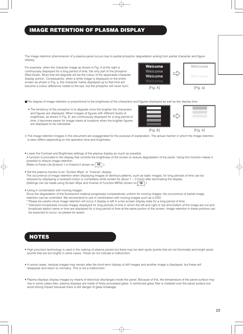 Image retention of plasma display, English | Hitachi 55PD5000 User Manual | Page 25 / 60