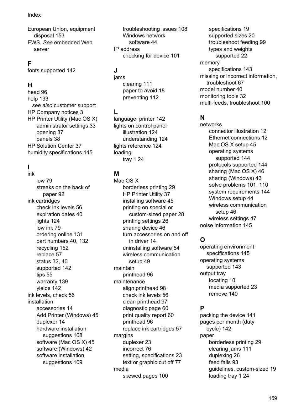 HP Officejet 6000 User Manual | Page 163 / 168