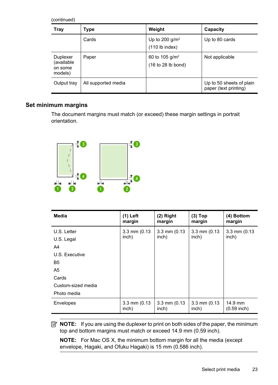 Set minimum margins | HP Officejet 6000 User Manual | Page 27 / 168