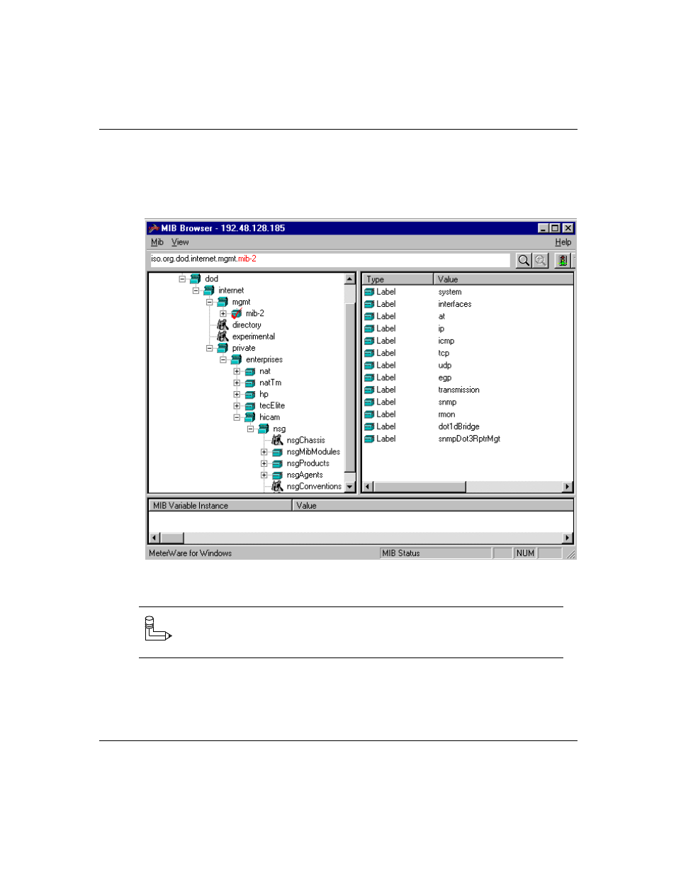 Click on the menu bar labelled “tools”and click, Figure62. fig2. mib browser, Figure 6-2 | Fig2. mib browser -9 | Hitachi US7070447-001 User Manual | Page 47 / 98