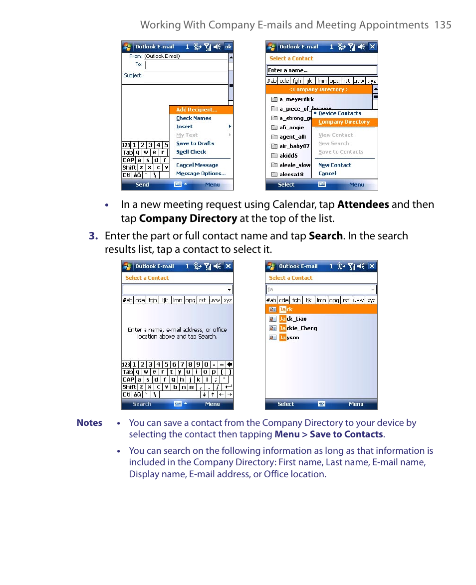 HTC Tilt 8900 User Manual | Page 135 / 240
