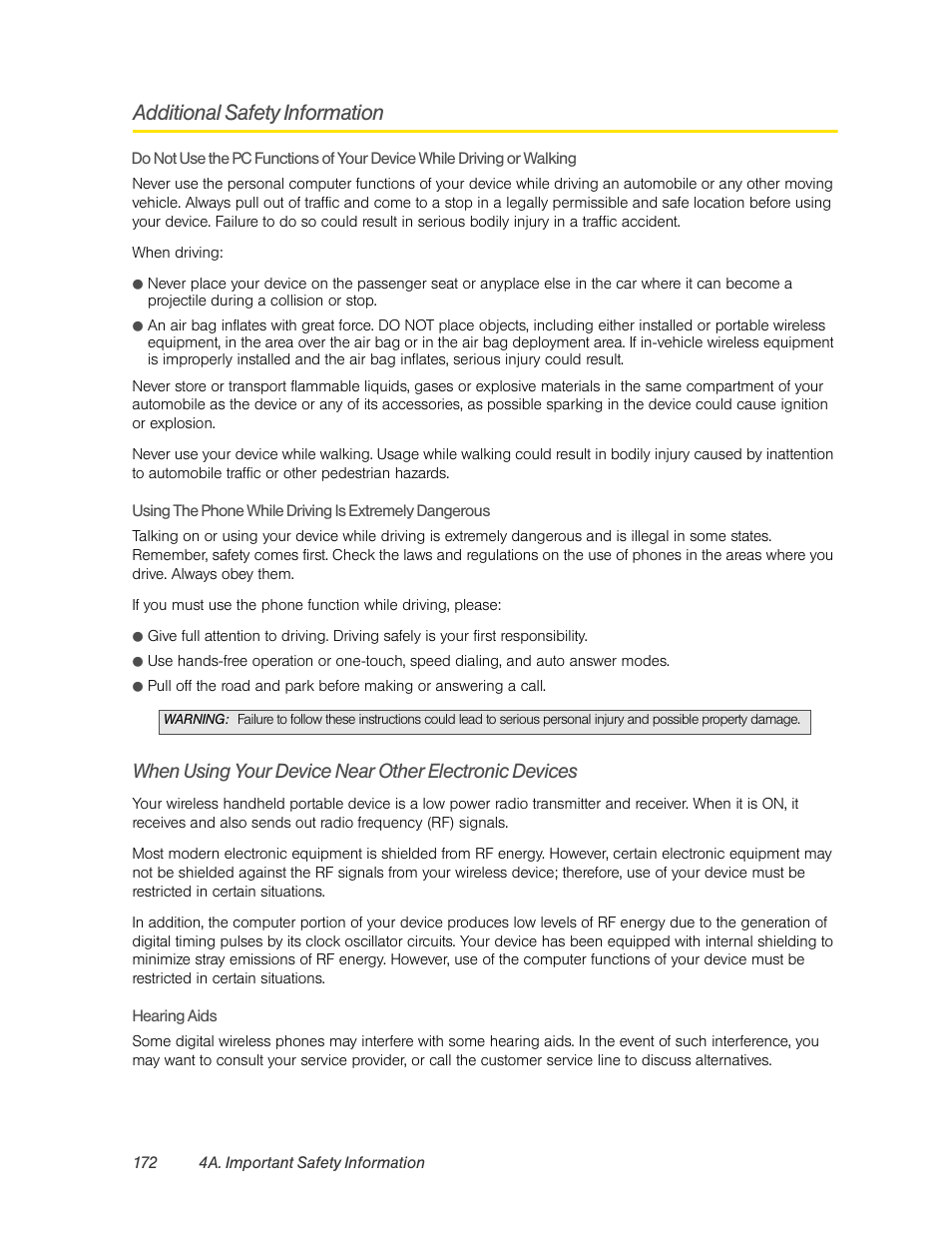 Additional safety information | HTC EVO 4G User Manual | Page 182 / 197