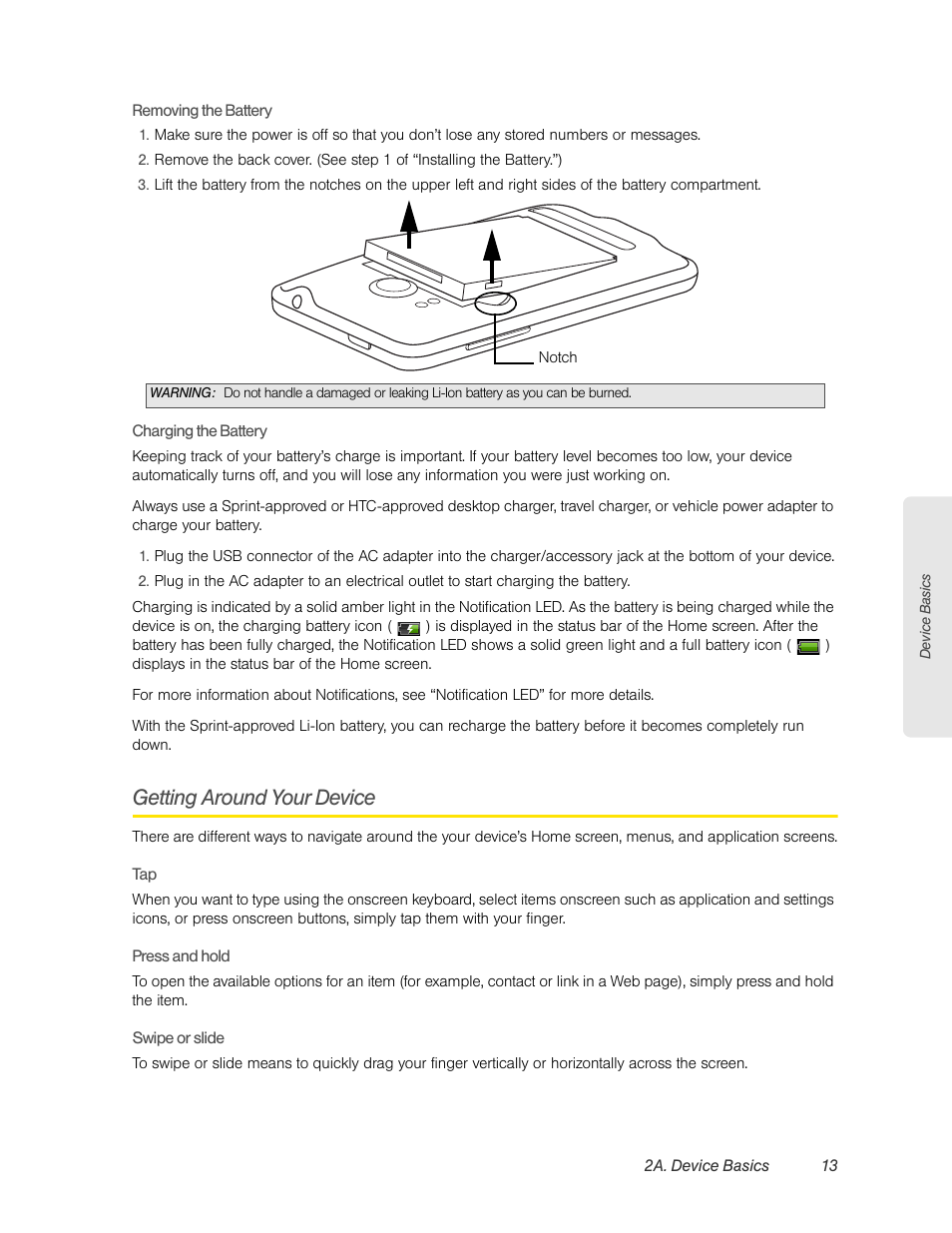 Getting around your device | HTC EVO 4G User Manual | Page 23 / 197