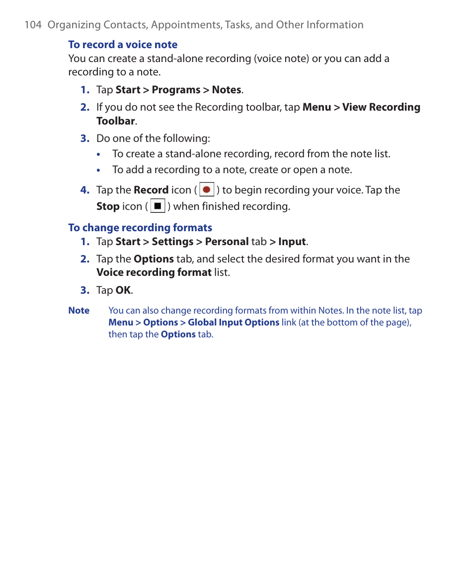 HTC Xda orbit 2 User Manual | Page 104 / 246