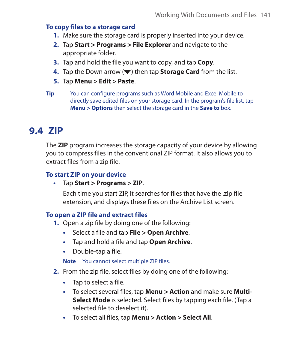 4 zip | HTC Xda orbit 2 User Manual | Page 141 / 246