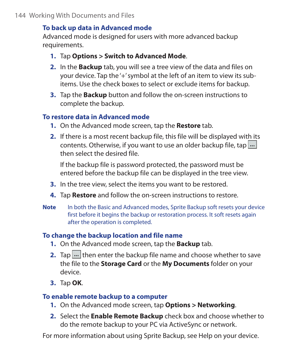 HTC Xda orbit 2 User Manual | Page 144 / 246