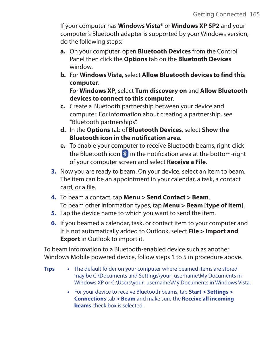 HTC Xda orbit 2 User Manual | Page 165 / 246