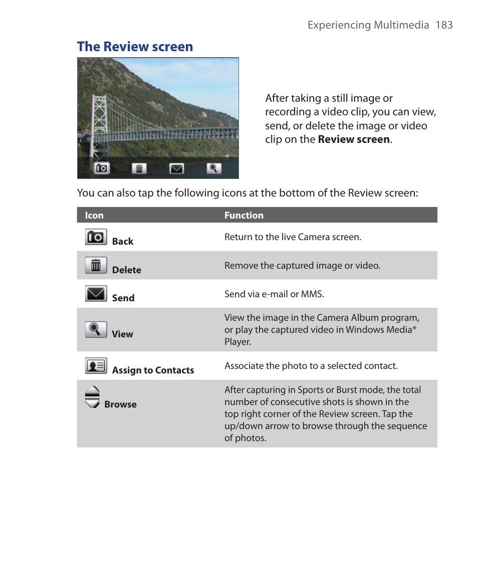 The review screen | HTC Xda orbit 2 User Manual | Page 183 / 246