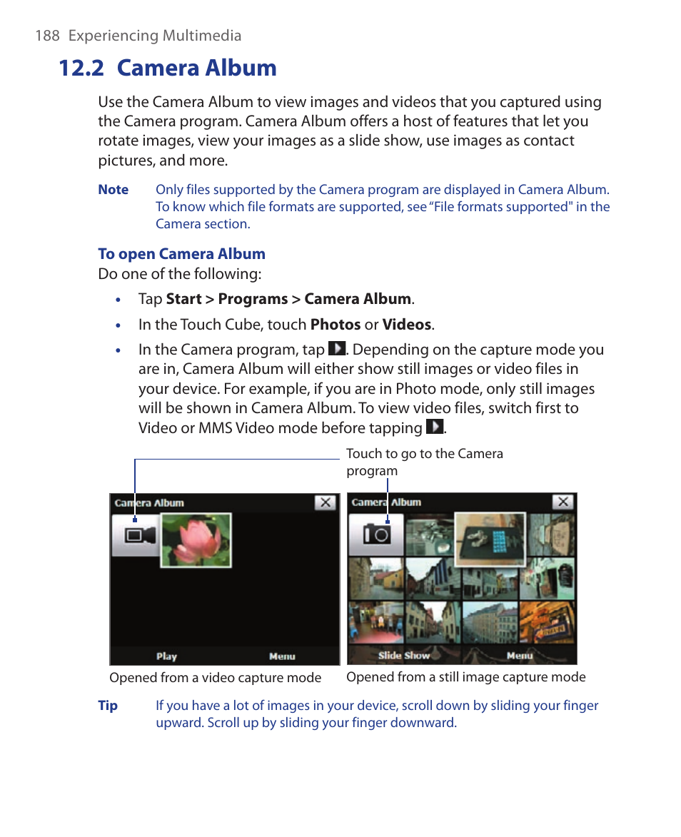 2 camera album | HTC Xda orbit 2 User Manual | Page 188 / 246