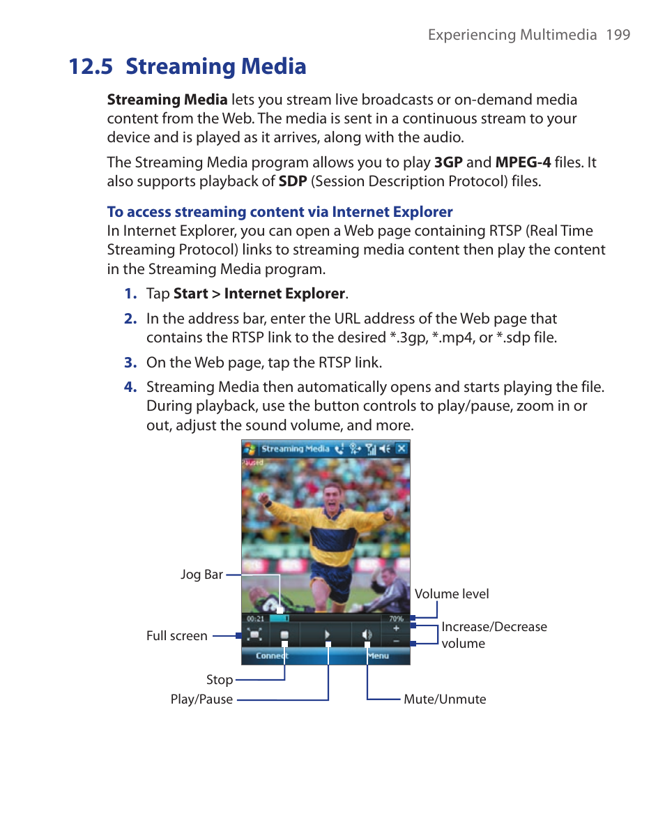 5 streaming media | HTC Xda orbit 2 User Manual | Page 199 / 246