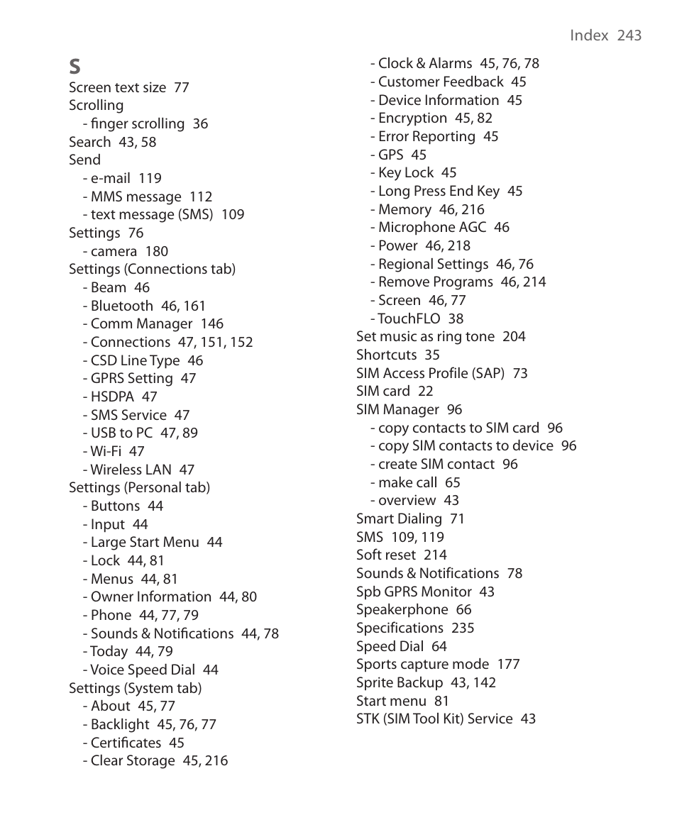 HTC Xda orbit 2 User Manual | Page 243 / 246