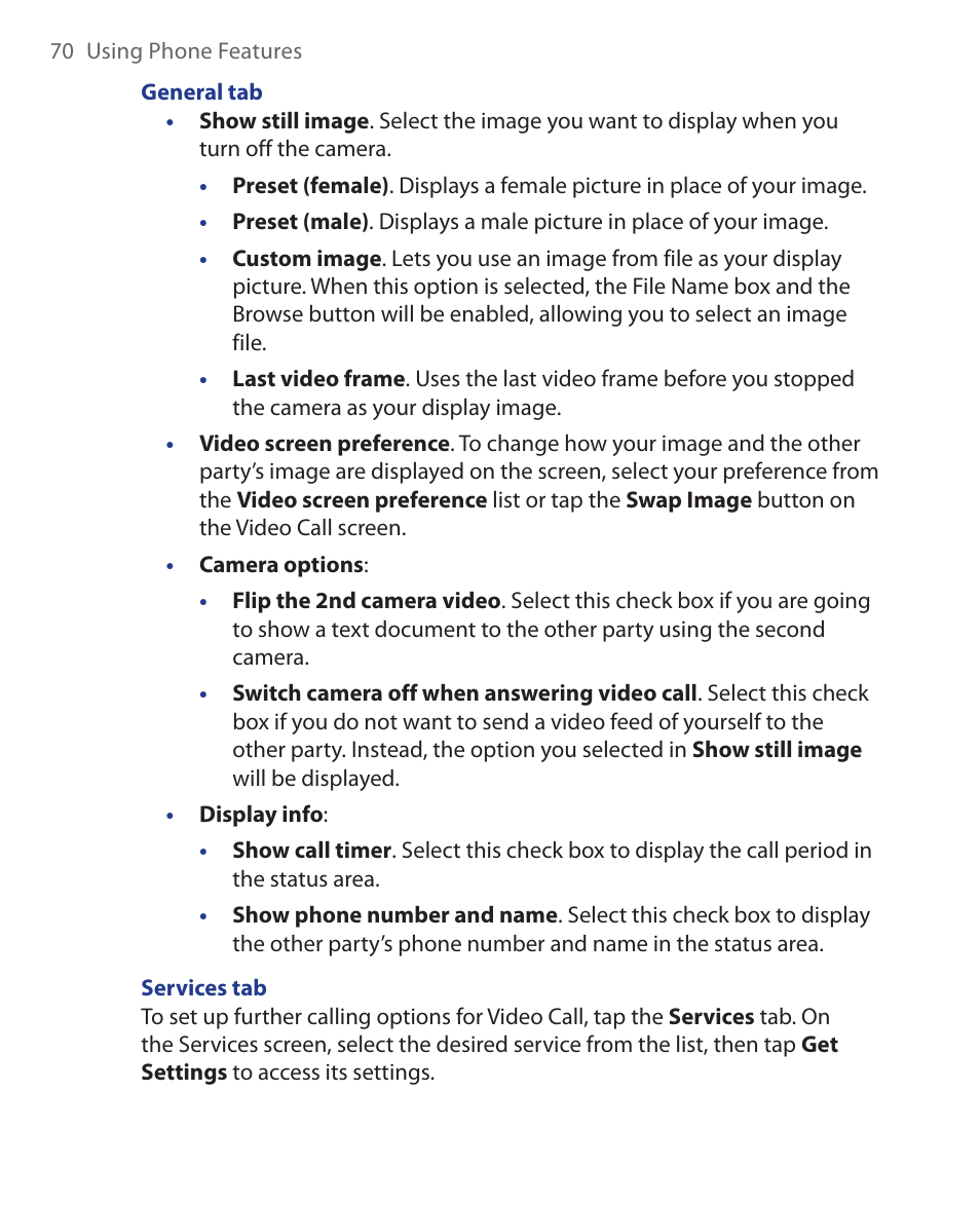 HTC Xda orbit 2 User Manual | Page 70 / 246