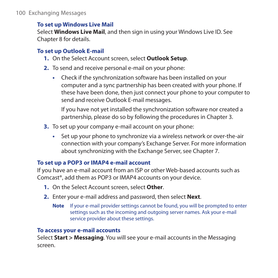 HTC Dash 3G HS S200 User Manual | Page 100 / 192