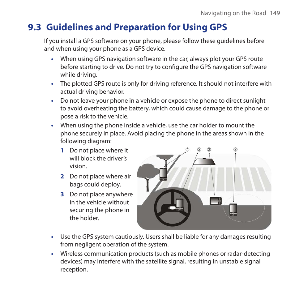 3 guidelines and preparation for using gps, Guidelines.and.preparation.for.using.gps | HTC Dash 3G HS S200 User Manual | Page 149 / 192
