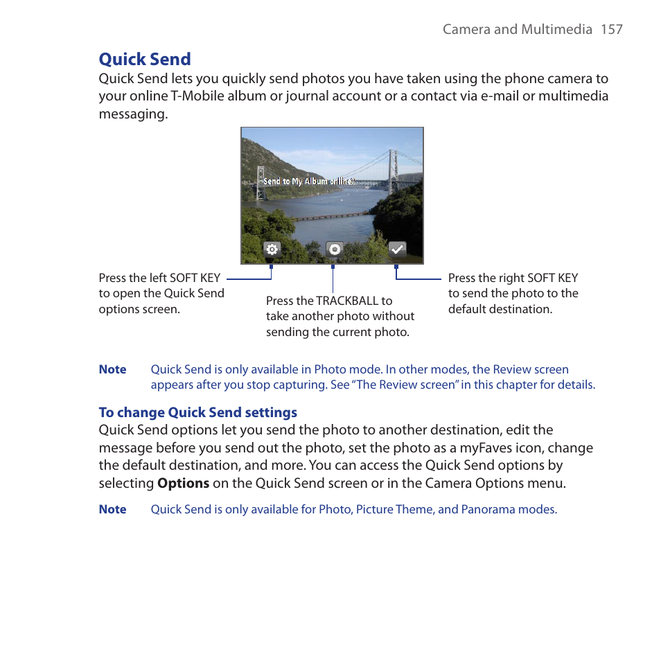 Quick send | HTC Dash 3G HS S200 User Manual | Page 157 / 192