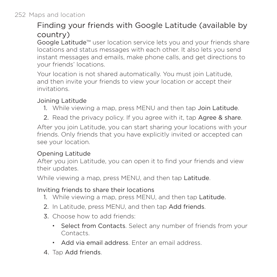 HTC DROID Incredible User Manual | Page 252 / 308