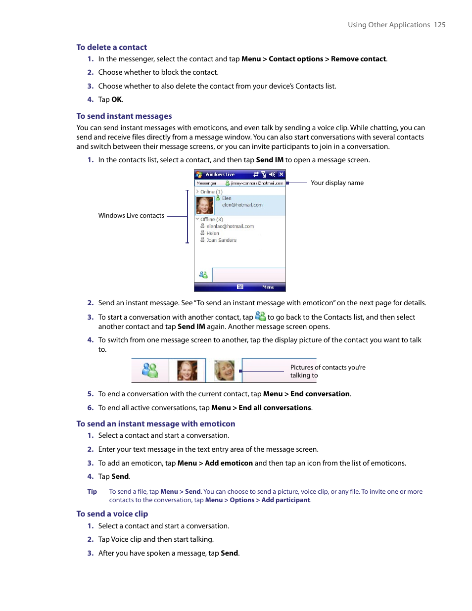 HTC PDA Phone User Manual | Page 125 / 144