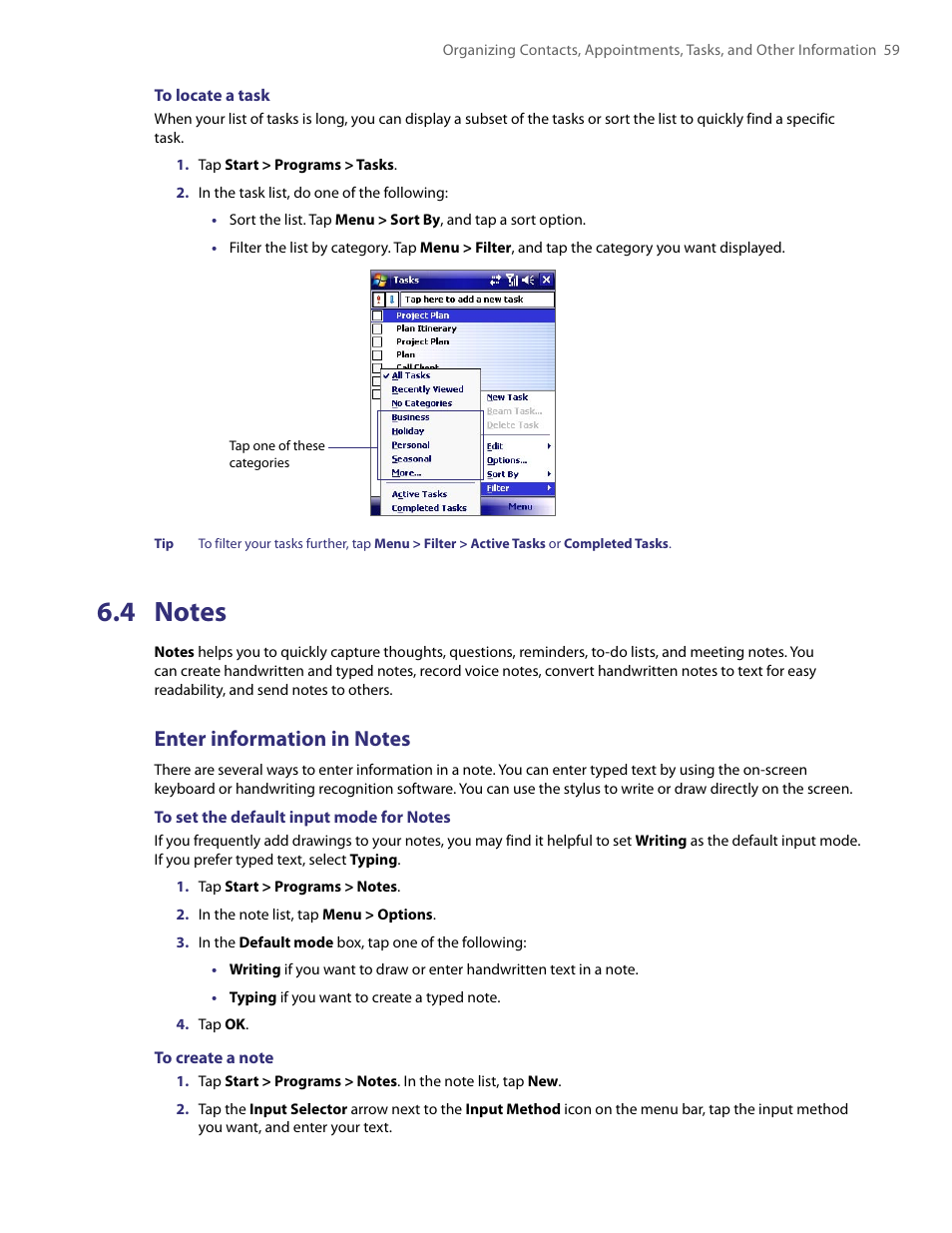 4 notes | HTC PDA Phone User Manual | Page 59 / 144