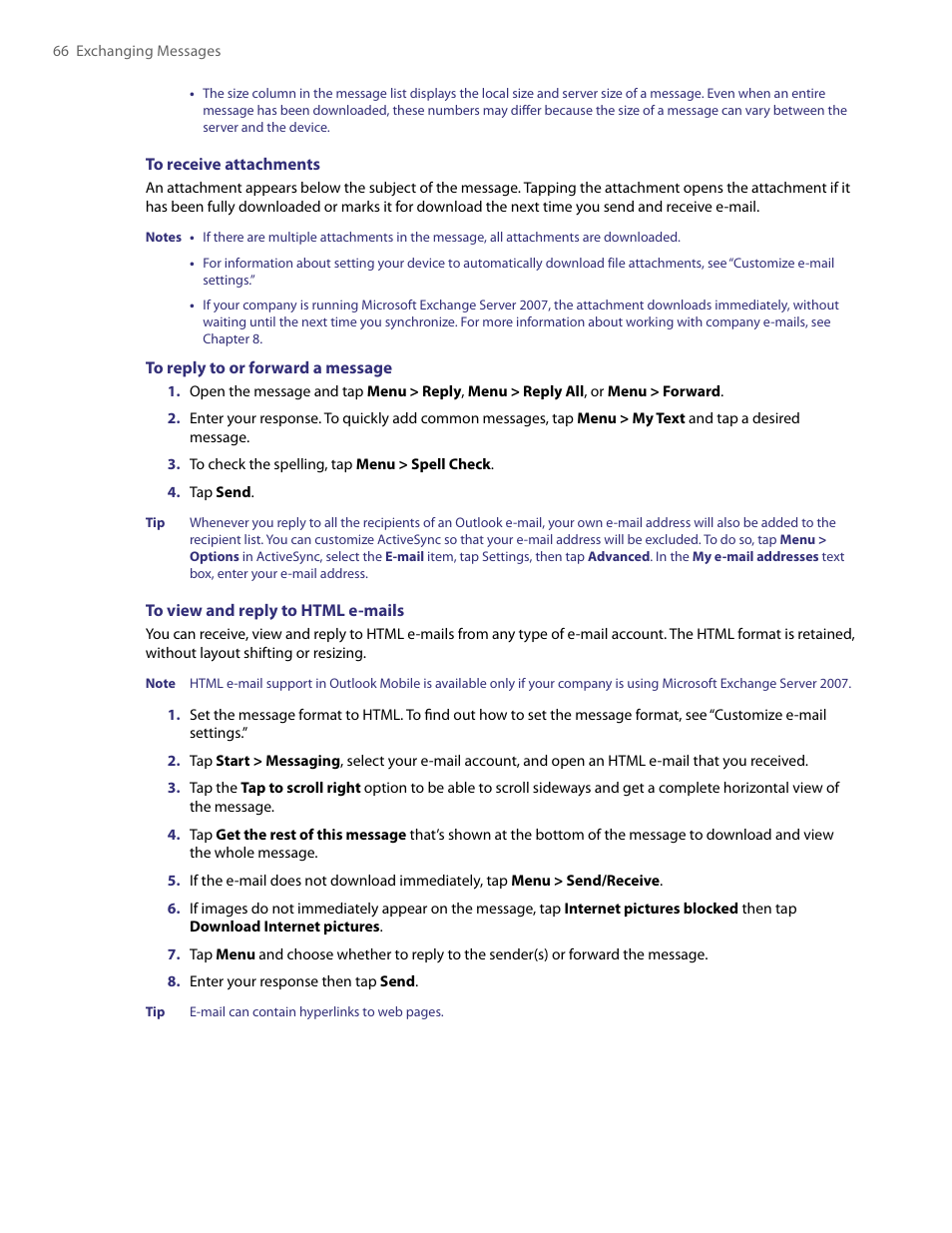 HTC PDA Phone User Manual | Page 66 / 144
